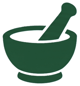 Mortar and pestle icon representing chemical-free products