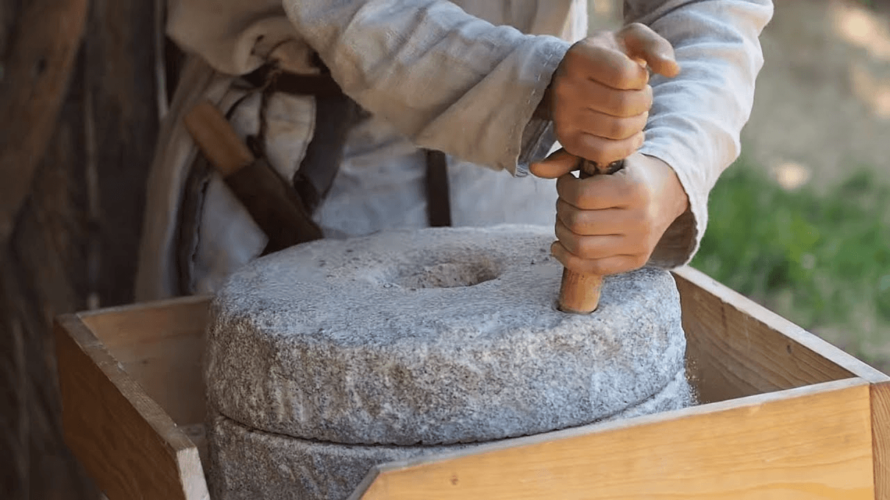 Stone grinding flour